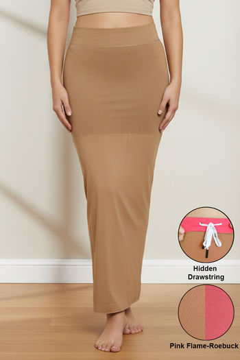 Buy Zivame All Day Flared Mermaid Reversible Saree Shapewear - Pink Flame N Roebuk